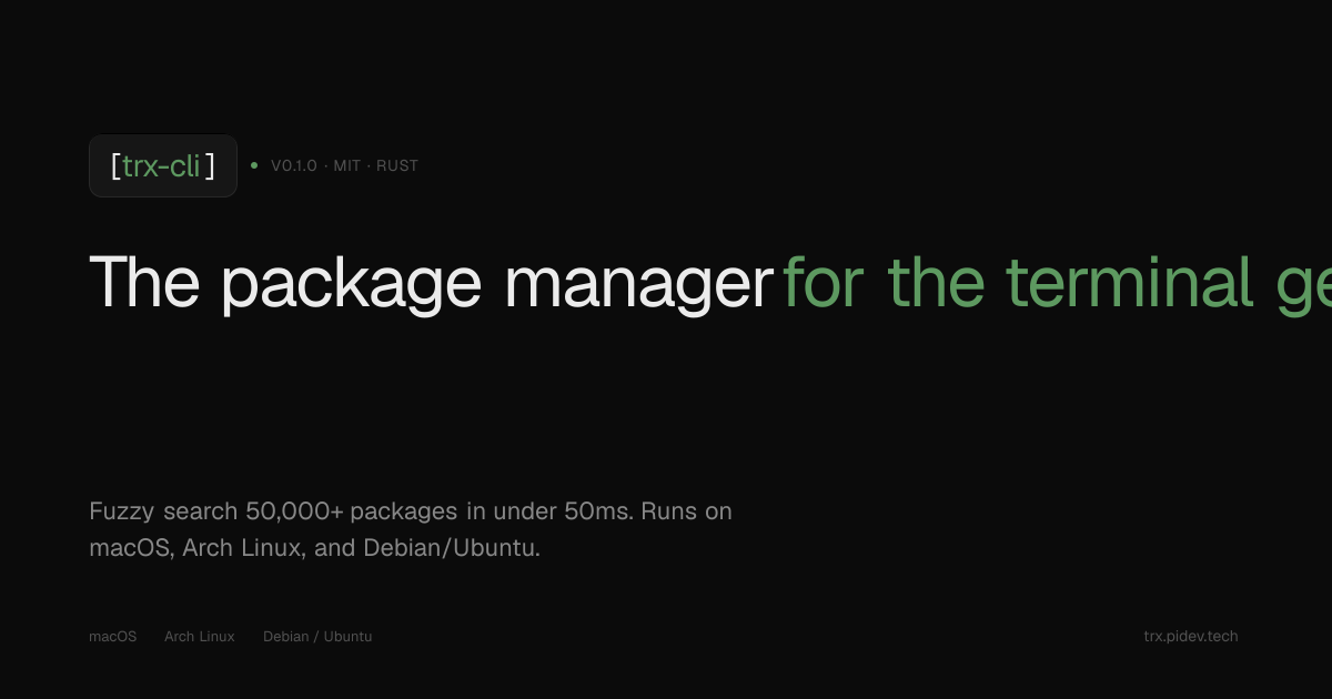 TRX - Terminal Package Manager